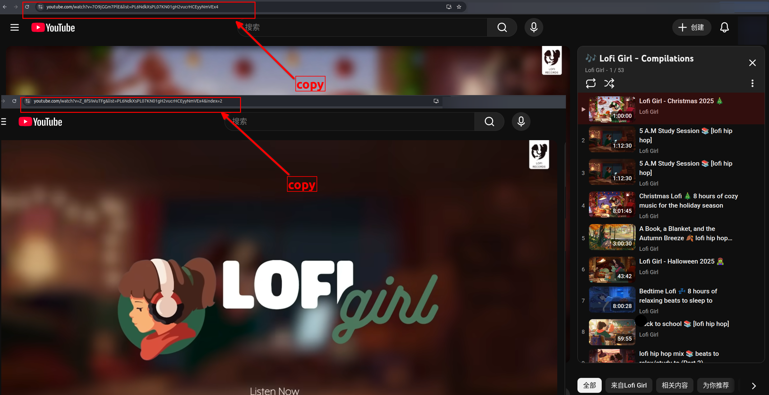 A user pasting a copied YouTube playlist URL into the input field of the youtube playlist randomizer web interface to begin the shuffling process.